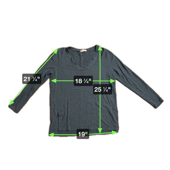 LOFT Factory Long Sleeve Lounge V Neck TShirt Marled Blue Women’s Size XS - Picture 5 of 5